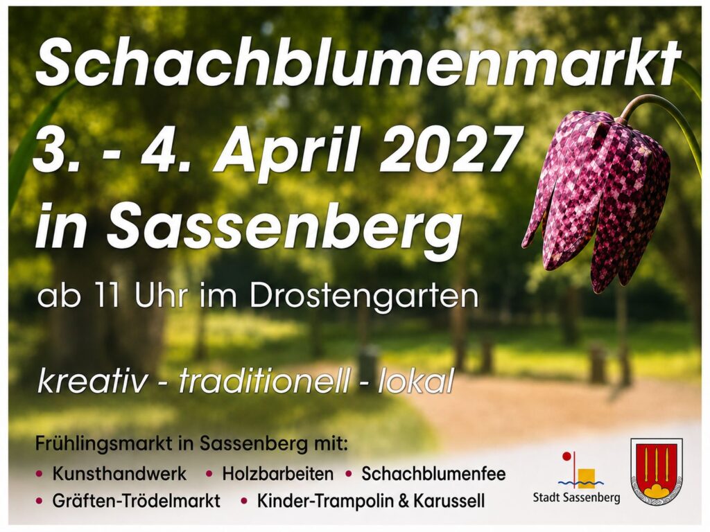 Schachblumenmarkt am 3. + 4. April 2027 im Drostengarten in Sassenberg